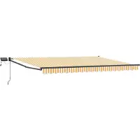 vidaXL Store Rétractable Manuel Avec Leds Jaune Et Blanc 4 × 3 M