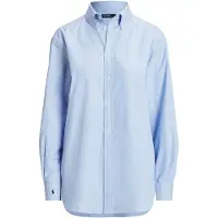 Ralph Lauren pour femme. 211968220001 Chemise oversize en coton fil-à-fil bleu (S), Casuel, Manche longue
