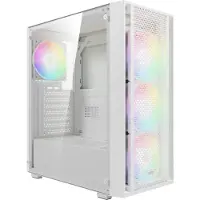 Gamdias Boitier Moyen Tour ATX Aura GC2 Elite aRGB avec panneau vitré (Blanc) (ATX, mATX, Mini-ITX), Boîtier PC, Blanc