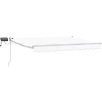 vidaXL Store à bras articulés manuel avec LED, blanc, 3,5 x 2,5 m
