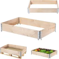 Kadax Rallonge pour palette en bois 120 x 80 cm, bac à herbes aromatiques
