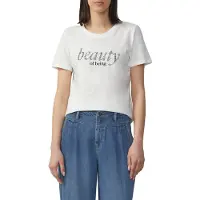 s.Oliver T-shirt noir / argent / blanc cassé