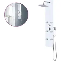 vidaXL Panneau de douche Verre 25 x 44,6 x 130 cm Blanc