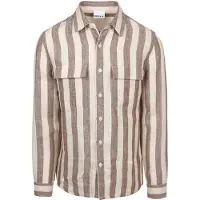 Supply & Co Polo Overshirt Rayé Marron
