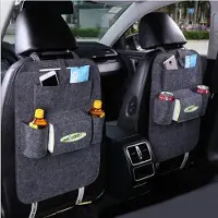 Gistuch Sac pour siège arrière de voiture, antisalissure, antidérapant, facile à nettoyer, organisateur pratique pour le rangement, gris foncé