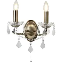 Searchlight Applique murale, laiton antique, 32 cm, cristal, PARIS