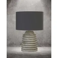 Searchlight Liana lampe de table gris pied en béton abat-jour textile