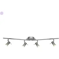 Searchlight Aries IP44 Projecteur de plafond chromé 4-flamme GU10 orientable et inclinable