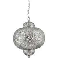 Searchlight Suspension, nickel brillant, H 88 cm, FRETWORK
