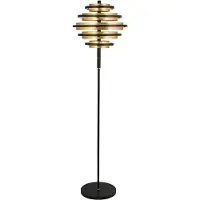 Searchlight HIVE noir/doré LEAF Lampadaire LED à 5 flammes