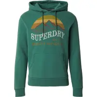 Superdry pour homme. M2014451A Sweat-shirt montagne vert (L), Casuel, Coton