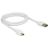 DeLOCK Easy - Câble USB - USB (M) reversible pour mini USB type B (M) - USB 2.0 - 1 m - blanc
