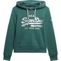 Superdry Vintage Logo Metallic Hoodie Vert L Femme