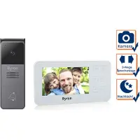 Byron Système d'interphone vidéo pour maison individuelle avec caméra de vision nocturne et écran 4,3 pouces