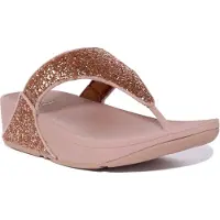 FitFlop Lulu Glitzer Sandales à bride élastique pour femmes avec confort cristallin en or rose – undefined / Or rose