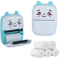 Extralink set | Imprimante thermique epp-002 bleue + papier thermique normal 5 rouleaux |