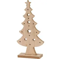 Saska Garden Sapin de Noël décoratif en bois avec étoile - 32 cm