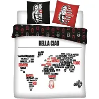 Aymax La Casa De Papel Bettbezug bella ciao - Baumwolle - Schwarz/Weiß