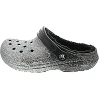 Crocs Sabots Classic Glitter Lined Clo pour femme, couleur argent, taille 37/38