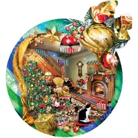 Sunsout Puzzle Fireside Ornament - 750 pièces motif de Noël
