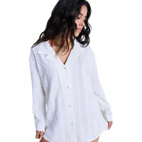 Roxy Sunset Back Long Sleeve Dress Blanc M Femme