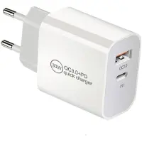 IWH Chargeur USB 30 W Prise de courant, intérieur Nombre de sorties : 2 x USB 3.0, U, Adaptateur pour véhicule, Blanc