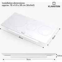 Klarstein Plaque Induction Electrique Encastrable, 3 Plaques Chauffante, Plaque Induction 3 Feux de 7000W, Tables de Cuisson à Induction Electrique, Touch Control, Affichage Numérique et Minuterie