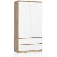 Akord Armoire Chêne Sonoma/Blanc 90X51X180