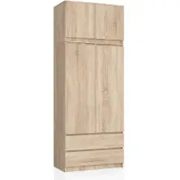 Akord Armoire Surmeuble 2 Portes 2 Tiroirs Chêne Sonoma 90X51X234
