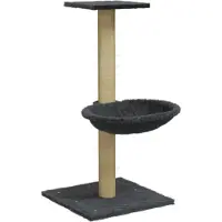 DKD Home Decor Arbre à chat avec colonne à griffer en sisal Gris foncé 74 cm