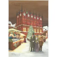 Pappnoptikum Calendrier de l'Avent « Hanseweihnacht » de Stralsund avec motif changeant, 38 x 27 cm