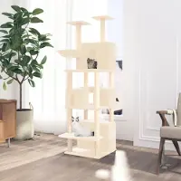 vidaXL Meuble Arbre à chat avec colonnes à griffer en sisal Crème 180 cm FR77120