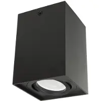 Macleans Plafonnier apparent avec douille GU10 pour sources lumineuses LED & halogène jusqu'à 40W Montage en saillie pivotant Aluminium Noir, Angulaire