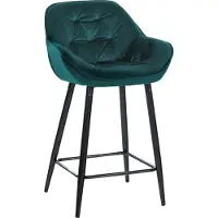 CLP Tabouret Gibson en velours, hauteur d'assise 76 cm | Couleur : vert foncé