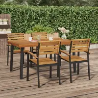 The Living Store Table de jardin 150x90x75 cm bois massif acacia