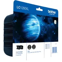 Brother LC1280XLBKBP2DR Cartouches d'impression jet d'encre noires, 2 x 2 400 pages, LC1280XLBKBP2DR