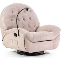 Idea New Garden Srl Fauteuil relax pivotant avec fonction chaise longue, mécanisme de bascule et poche latérale - 3 positions, assise ergonomique et design moelleux pour un confort maximal - PINA - Beige