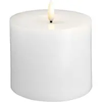 Moods & More MM LED pillar candle, Silk, Melted, Classic white, 99x100 mm