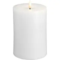 Moods & More MM LED pillar candle, Silk, Melted, Classic white, 99x150 mm