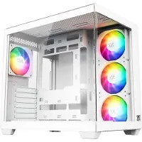 Nobrand XYZ TESSERACT X, Cube, PC, Blanc, ATX, ITX, Micro ATX, Acier, Verre trempé, 165 mm