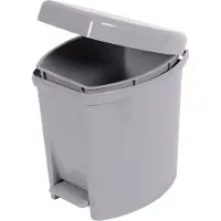 Eda Plastiques Poubelle Sdb Eda Gris Béton 6l Design Béton, Compacte Et Hygiénique - Eda