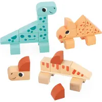 Janod Jeu de construction Dino - Cubicosaurus jeu de construction en bois dinosaure