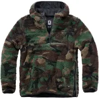 Brandit Veste en polaire marron / noisette / vert foncé / noir