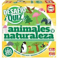 Educa Borrás Desafío Quiz Animales Y Naturaleza, Jeu de société familial avec 380 questions d'histoire, à partir de 6 ans (18219) Tranche d'âge : +7 ans