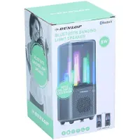 Dunlop Haut-parleur Bluetooth avec lumière - 9 LEDs - 1200 mAh - 218 x 95 x 93 mm - Noir