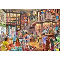Bluebird Puzzle Puzzlemotiv Bookshop Tearoom - 2000 Teile - buntes Puzzlevergnügen