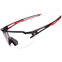 RockBros Unisexe, Lunettes de sport, Photochromique UV400 (Noir, Red, UV400), Rouge, Noir