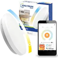 Spectrum Smart LED Applique murale et plafonnier blanc Ø48cm 36W Blanc chaud à blanc lumière du jour 2700K - 6500K Tuya Wi-Fi dimmable