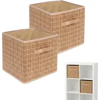 Relaxdays Ensemble paniers bambou (28 cm, 3x)
