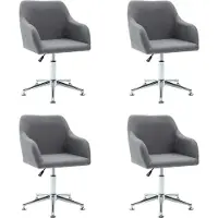vidaXL Chaise de salle à manger pivotante 4 pcs. Tissu gris clair